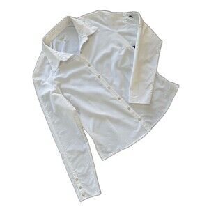 Mountain Hardwear Women’s White Long Sleeve Button Up Shirt Outdoor Travel Sz 10